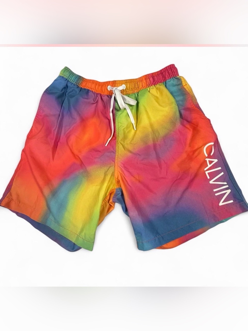 Calvin Klein Rainbow Tie-Dye Swim Trunks
